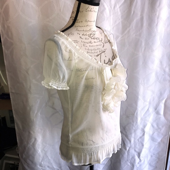A&F S Ivory See through Blouse - Picture 4 of 8